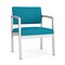 Lesro Lenox Steel Wide Guest Chair Metal Frame, Silver, OH Waterfall Upholstery LS1201 - alternate 1